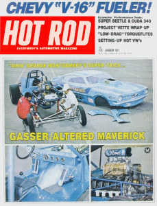 HOT ROD 1971 JAN - NEW CUDA, V16 MOUSE, MULTI MAVERICK*